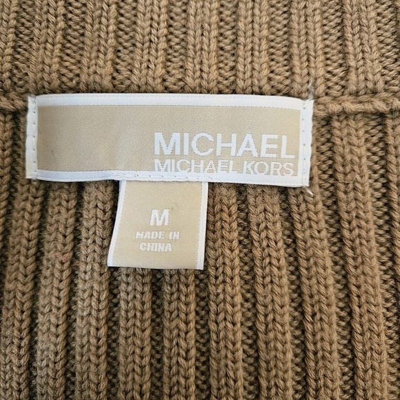 Michael Kors Ribbed Knit Cardigan with Luxe Faux Fur Panels | Camel Brown ✨️🦊 - Picture 7 of 10